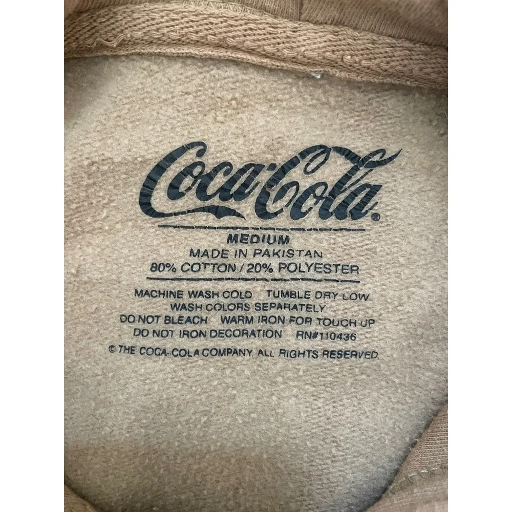 Coca Cola in 6‎ Languages, Unisex Replay Hoodie Sandstone Fleece Size Medium